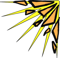 Explosive Black and Yellow Light Borders and Corners Clipart