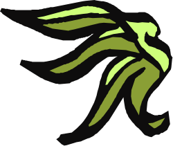 Green and Black Dragon Head Clipart - Decorative Borders and Corners