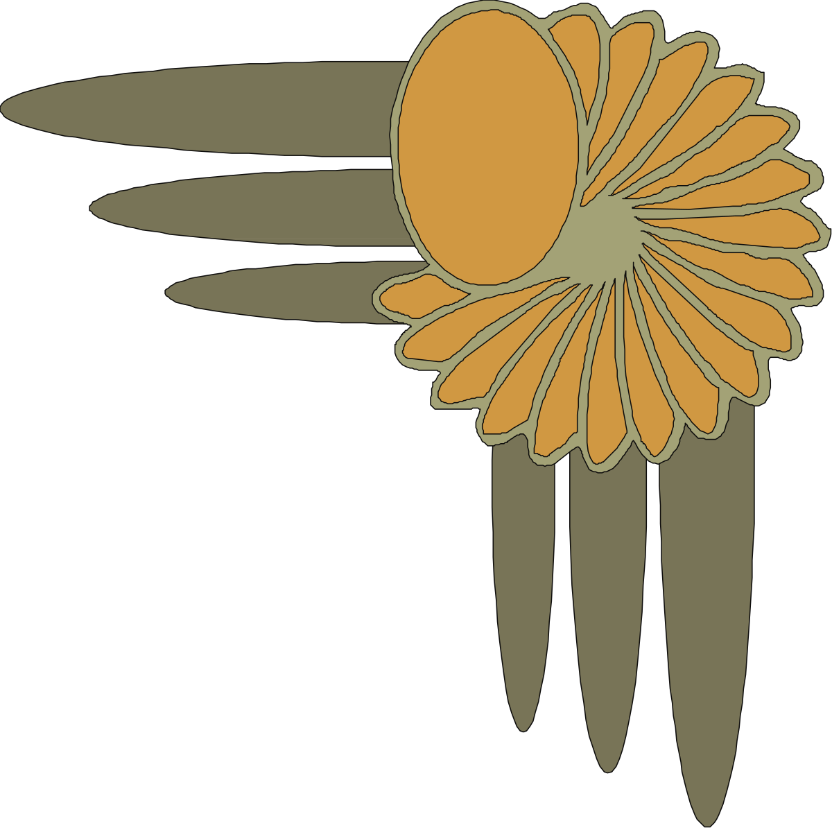 Elegant Flower Borders and Corners Clipart with Black Background