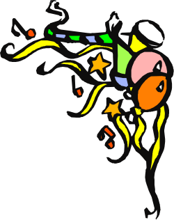 Colorful Abstract Design Clipart on Black Background - Creative Borders