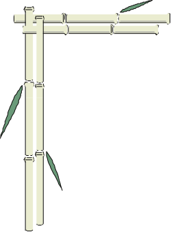 Bamboo Pole Borders and Corners Clipart for Creative Designs