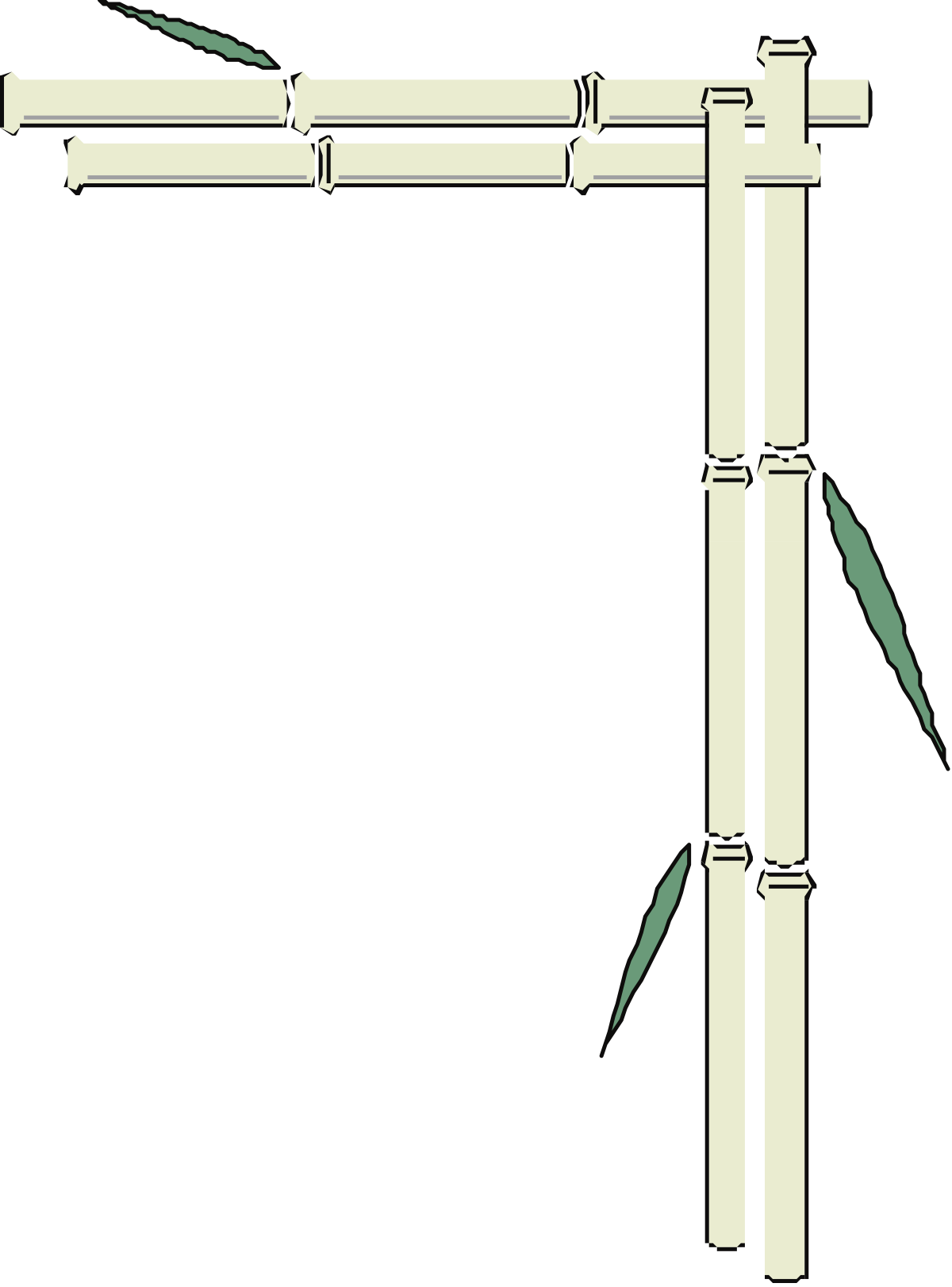 Bamboo Pole Clipart: Decorative Borders and Corners for Creative Designs