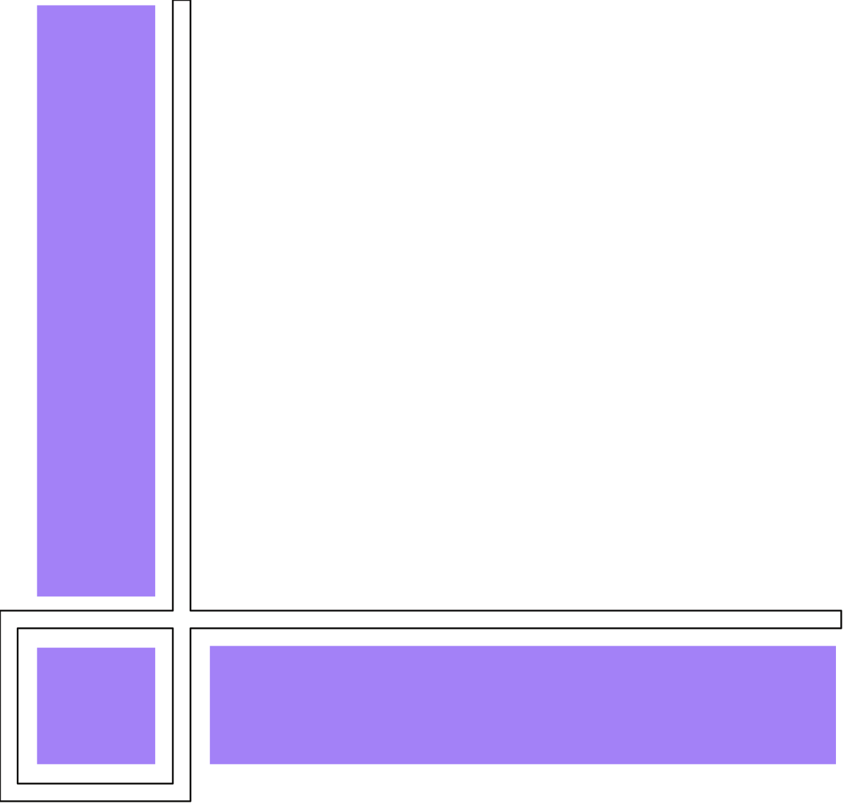 Purple and White Logo Clipart - Square Borders and Corners Design
