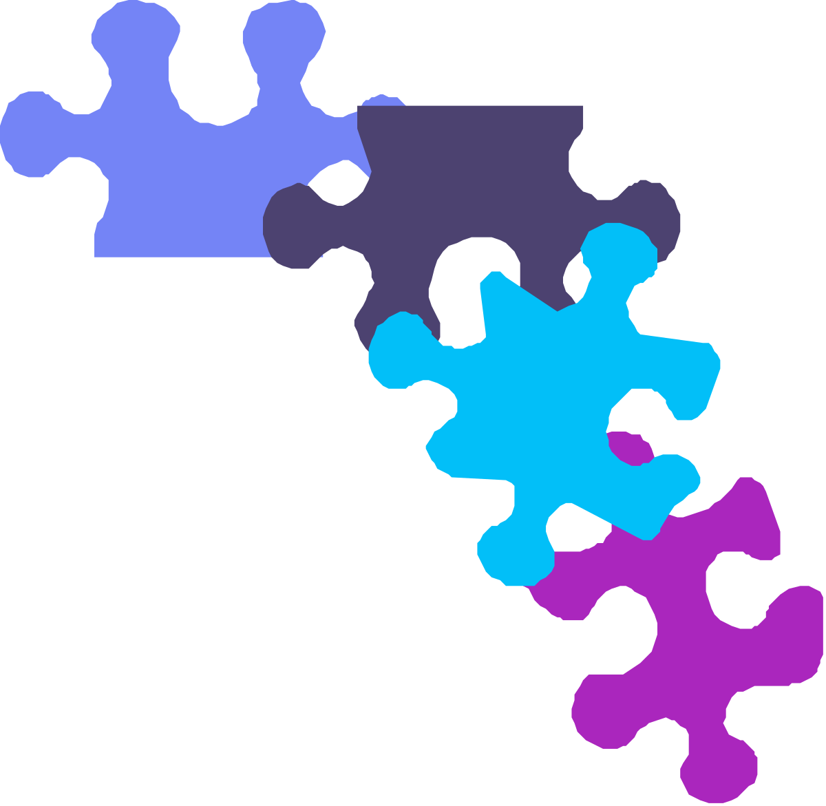Puzzle Piece with Four Missing Sections Clipart - Borders & Corners Design