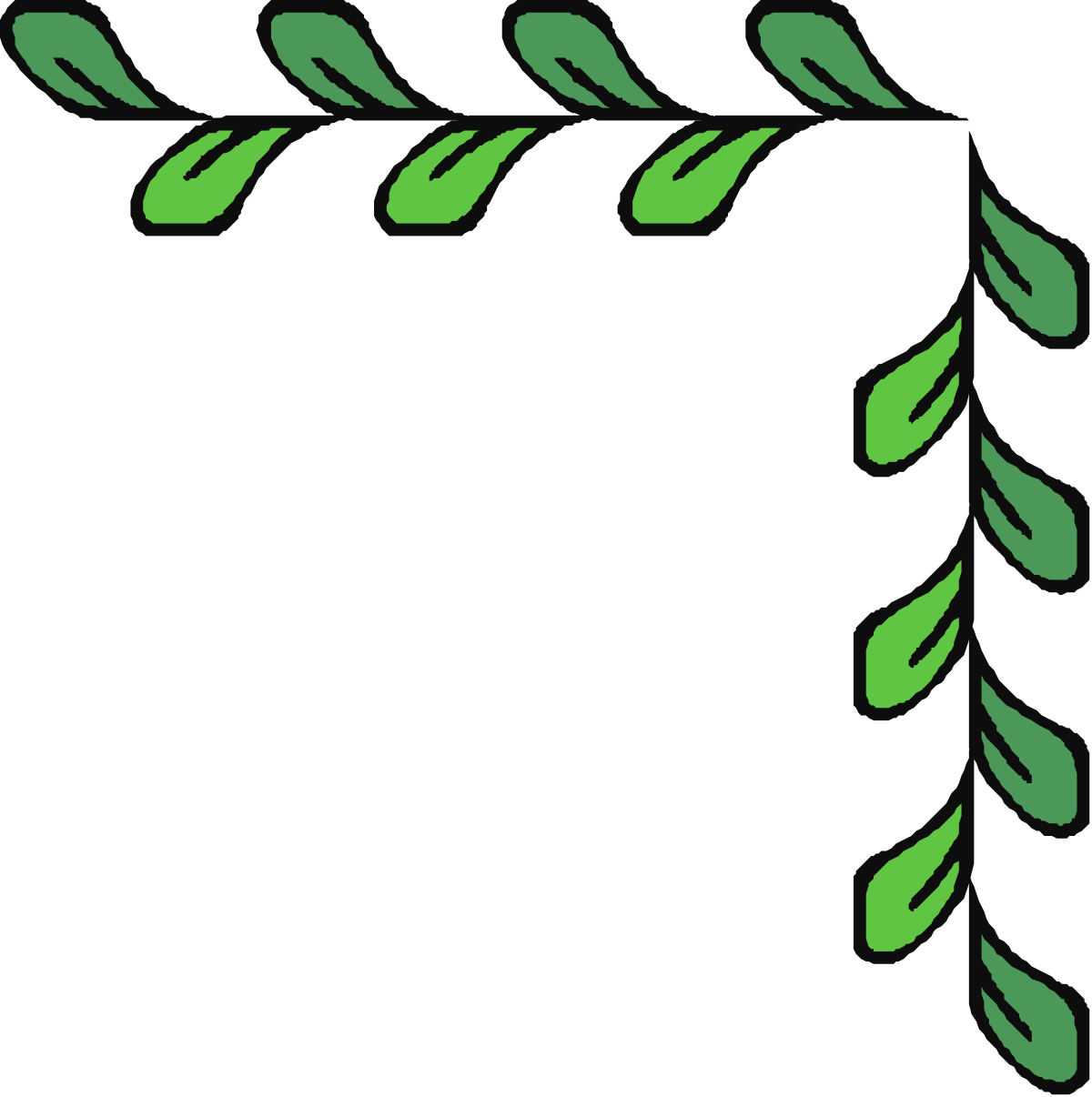Green Leaf Border Clipart - Nature Inspired Corners and Borders