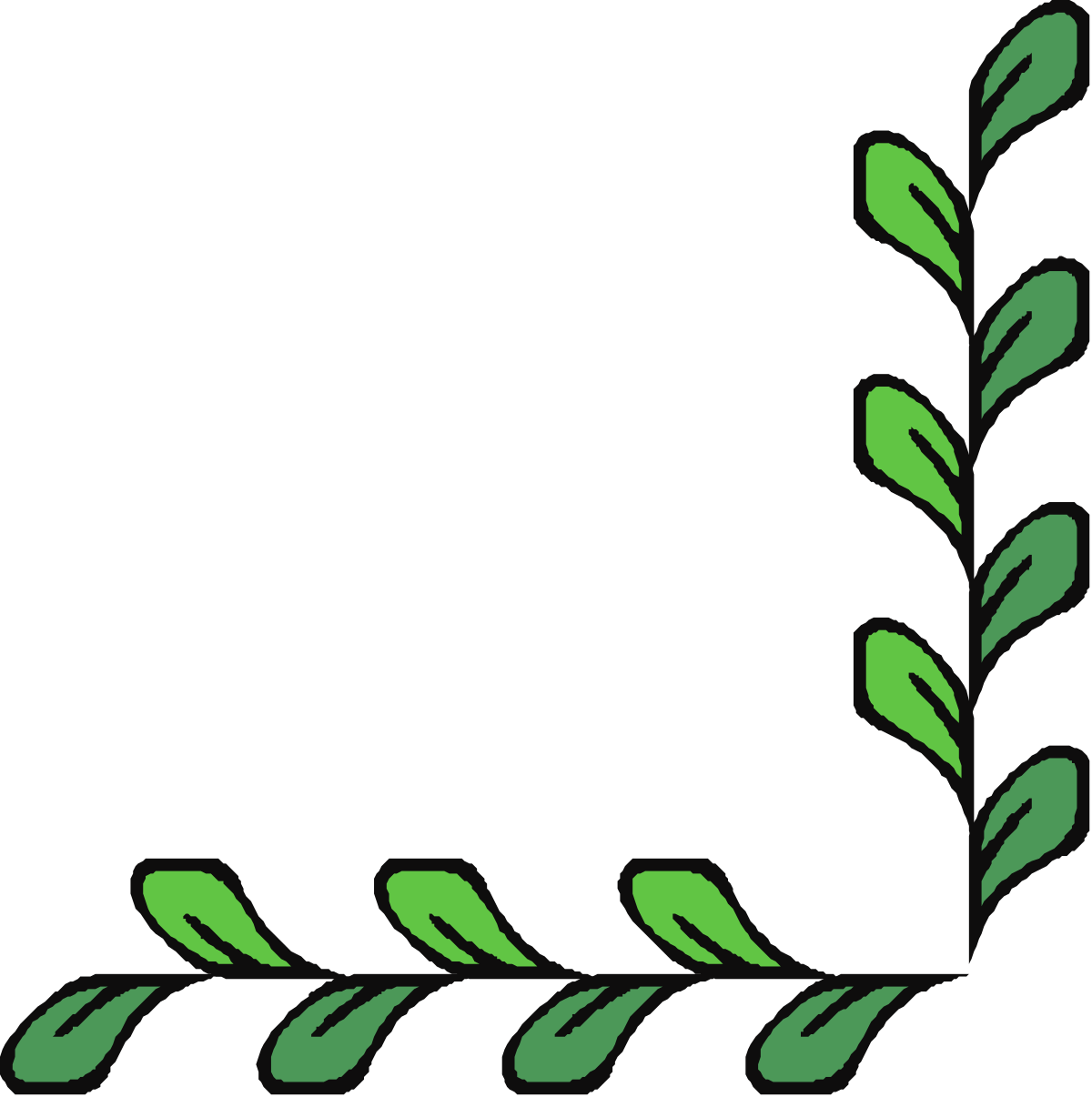 Green Leaf Frame Clipart - Decorative Borders and Corners Design