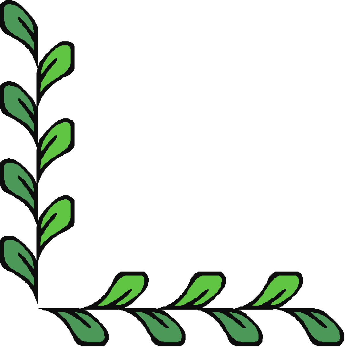 Green Leaf Frame Clipart: Elegant Borders and Corners for Creative Designs