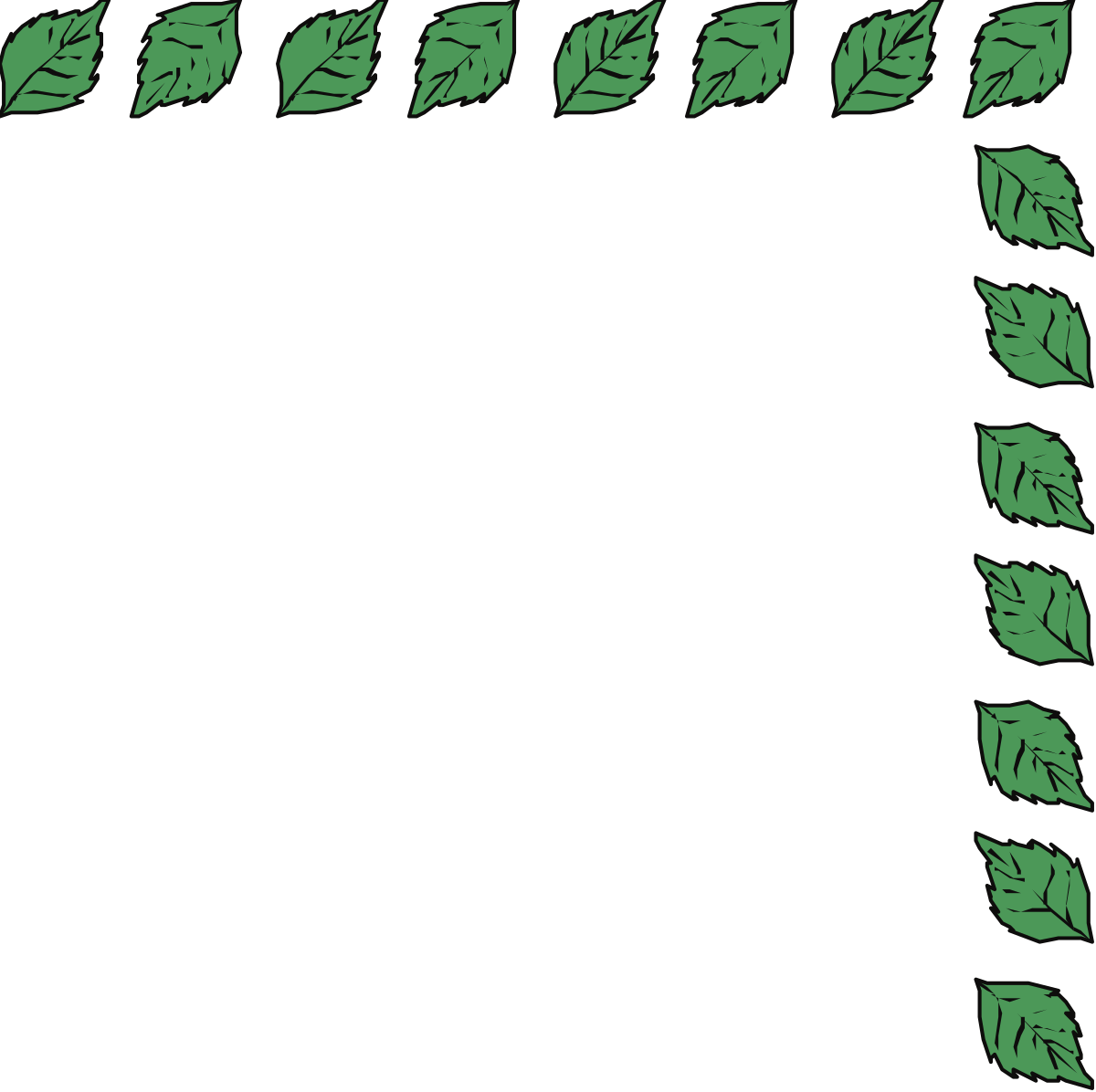 Green Leaf Border Clipart - Elegant Floral Corner Designs