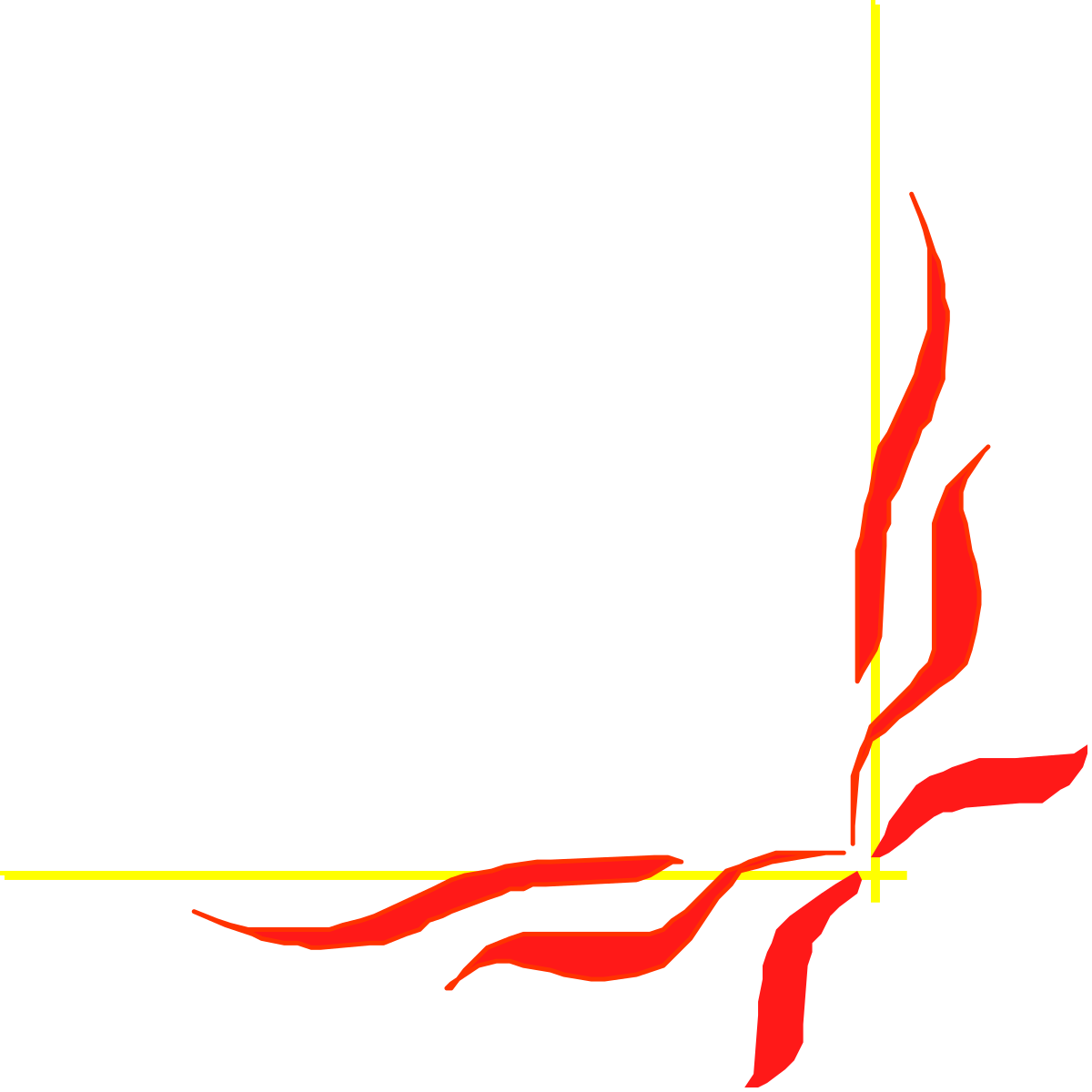 a red fire with a yellow frame clip art png transparent Red Fire with Yellow Frame Clipart for Borders and Corners