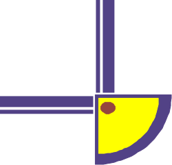 Purple and Yellow Square with Red Dot Clipart - Borders and Corners