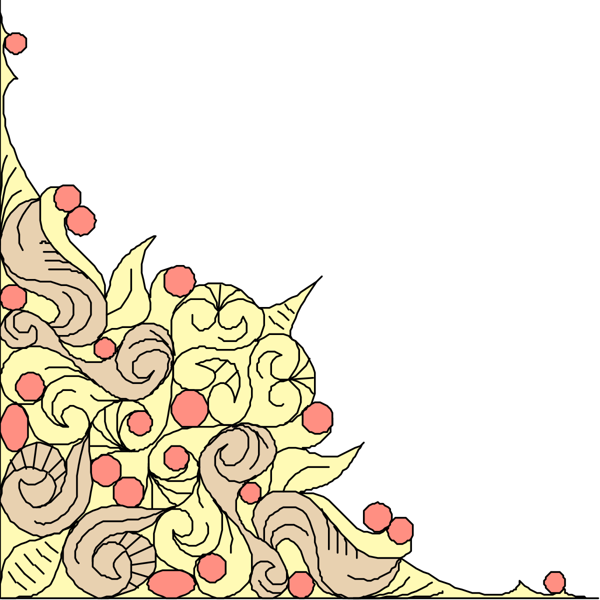 Flower Arrangement Clipart: Pink and Yellow Borders & Corners