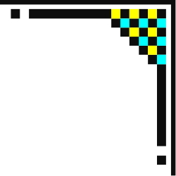 Colorful Yellow and Blue Pixel Borders and Corners Clipart