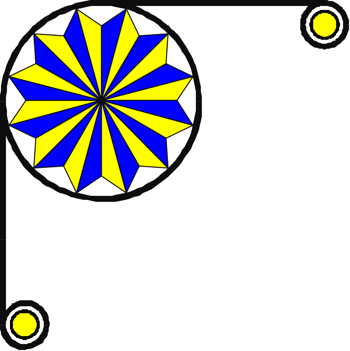 a blue and yellow flower with a yellow center clip art png transparent Blue and Yellow Flower Clipart with Decorative Borders and Corners