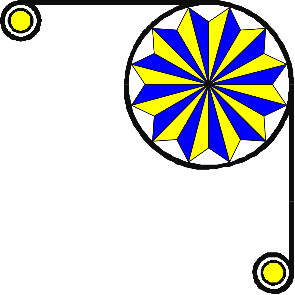 a blue and yellow flower with a yellow center clip art png transparent Blue and Yellow Flower Clipart with Corners and Borders