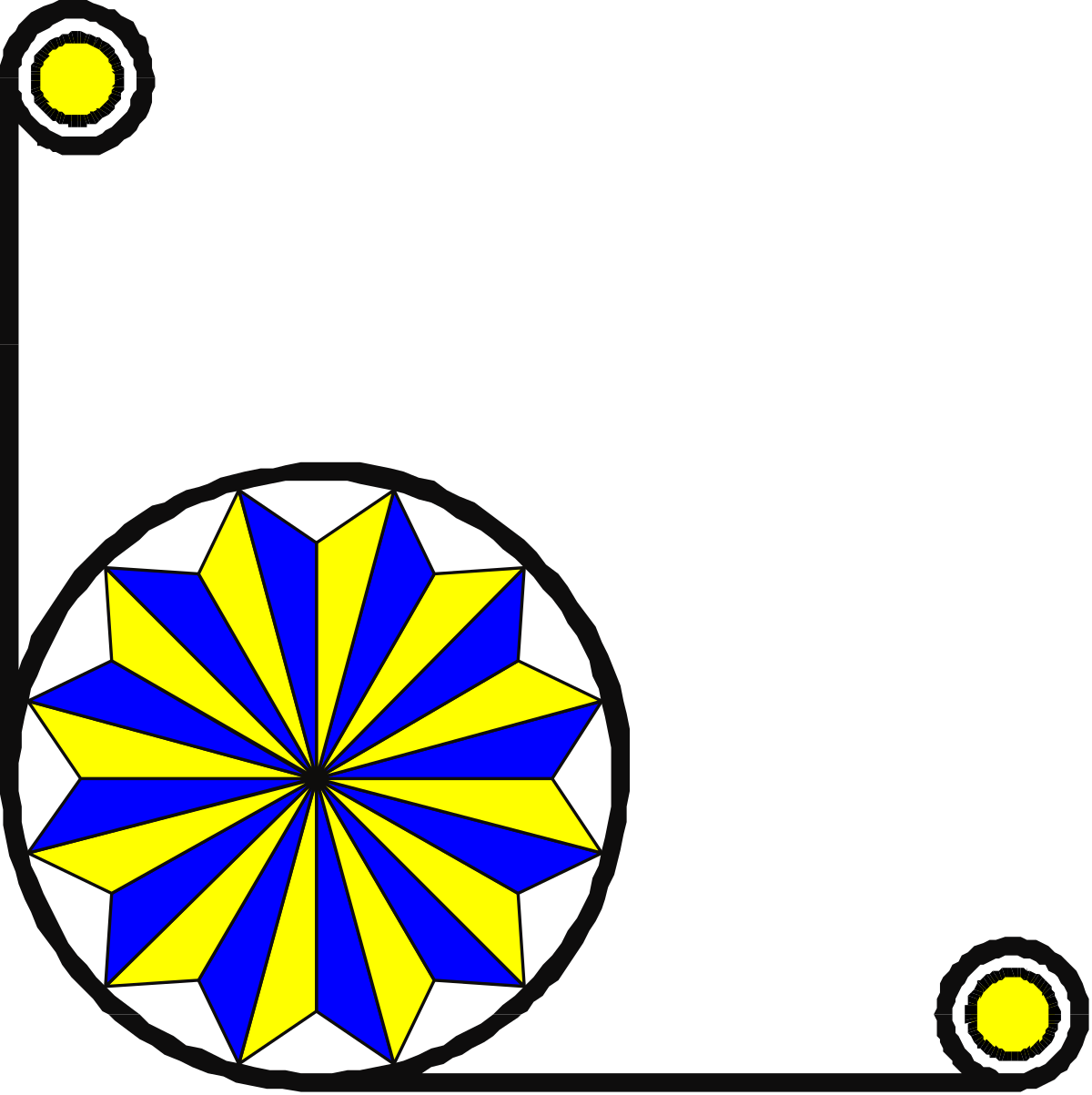 a blue and yellow flower with a yellow center clip art png transparent Blue and Yellow Flower Clipart with Decorative Borders and Corners