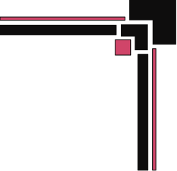 Black and Pink Square Borders and Corners Clipart for Creative Designs