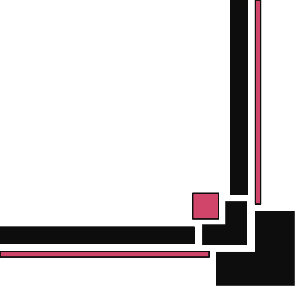 Pink Square Frame with Black Border Clipart for Creative Designs