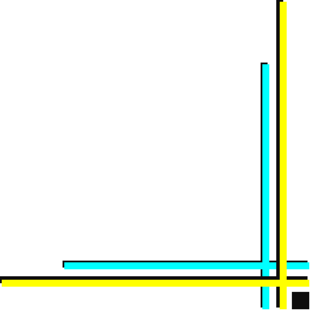 Vibrant Yellow and Blue Line Borders and Corners Clipart