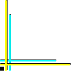 Yellow and Blue Line Borders and Corners Clipart