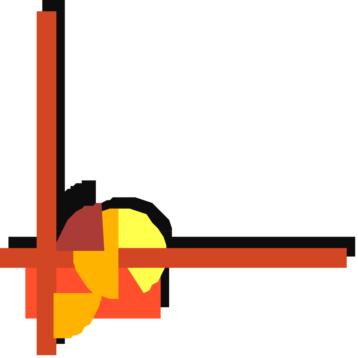 Cross with Red Cross in Center - Elegant Borders and Corners Clipart