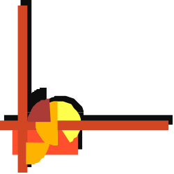 Cross with Red Cross in Center - Elegant Borders and Corners Clipart