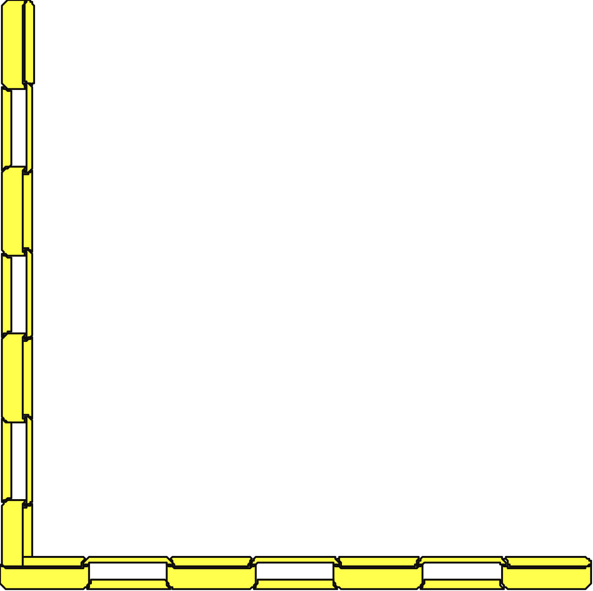 Yellow Frame with Black Background - Elegant Borders and Corners Clipart