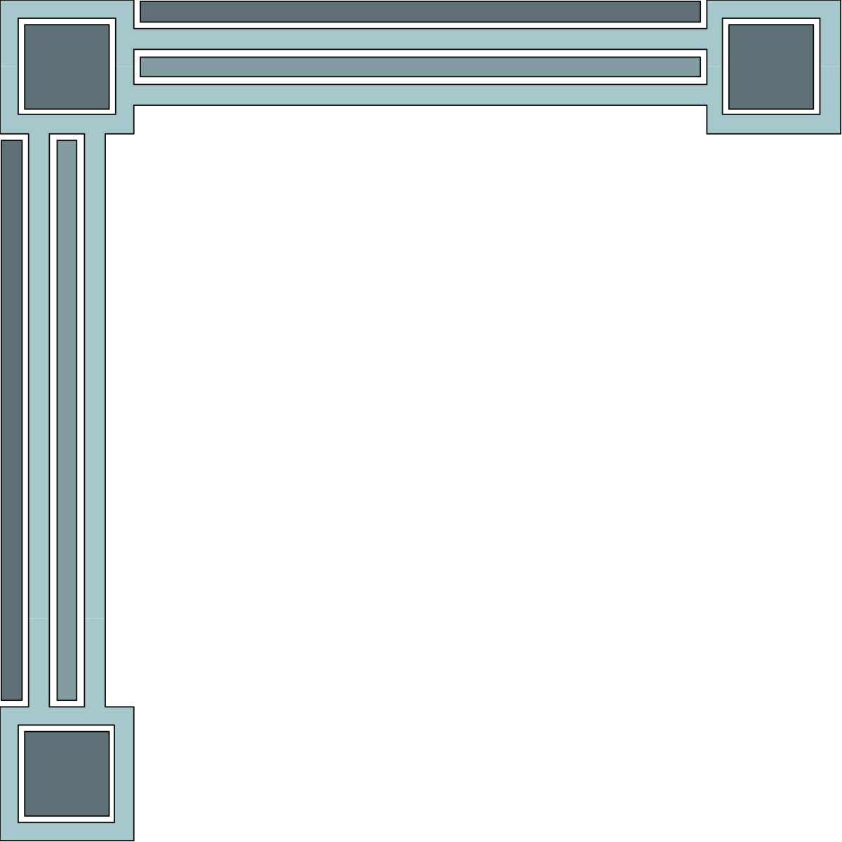 Elegant Black and White Square Pattern Borders and Corners Clipart