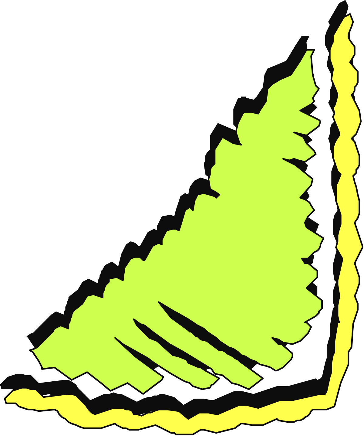 Green Tree with Yellow Outline - Stylish Clipart Borders and Corners