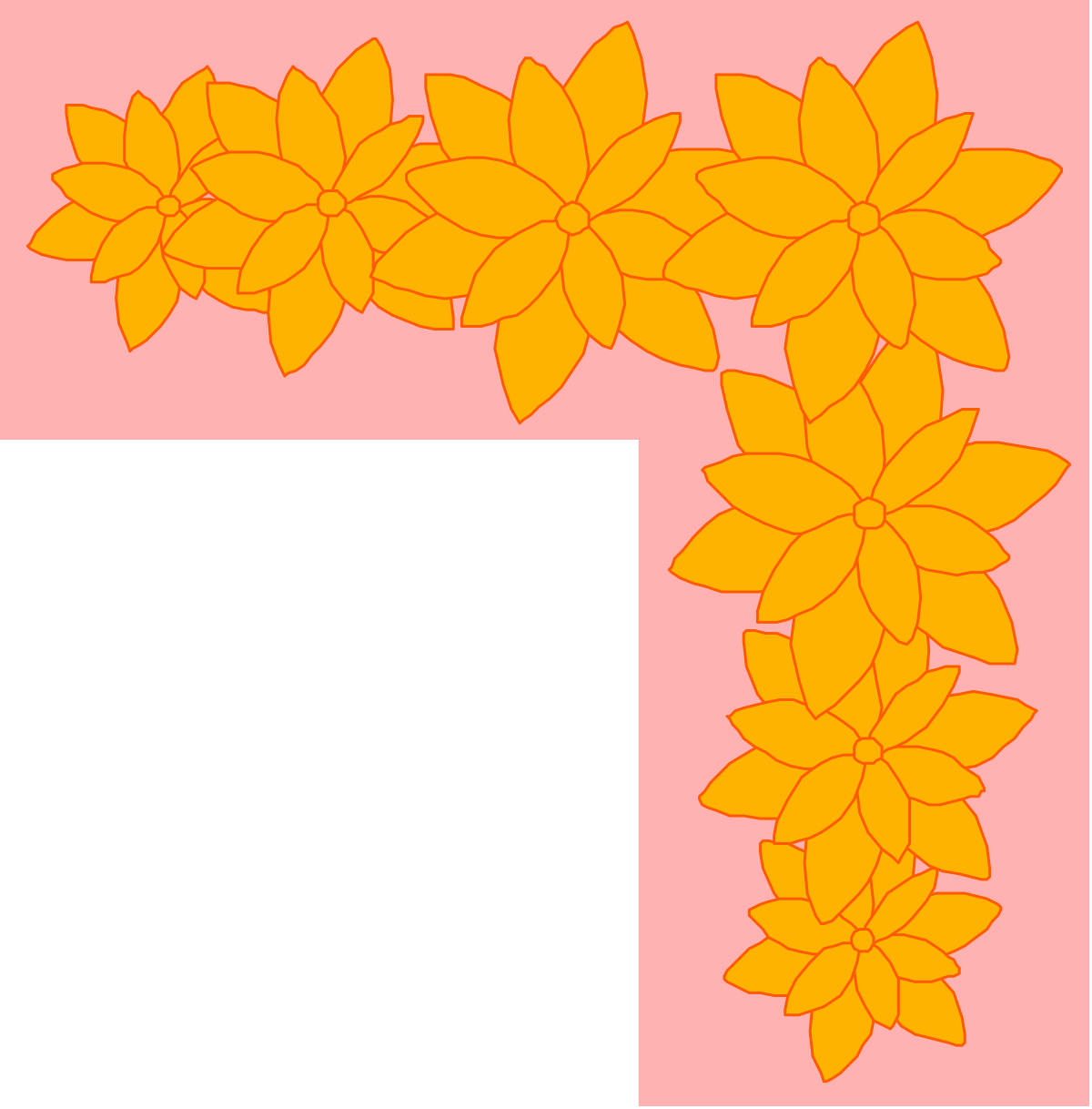 Yellow Flower Borders and Corners Clipart for Creative Designs