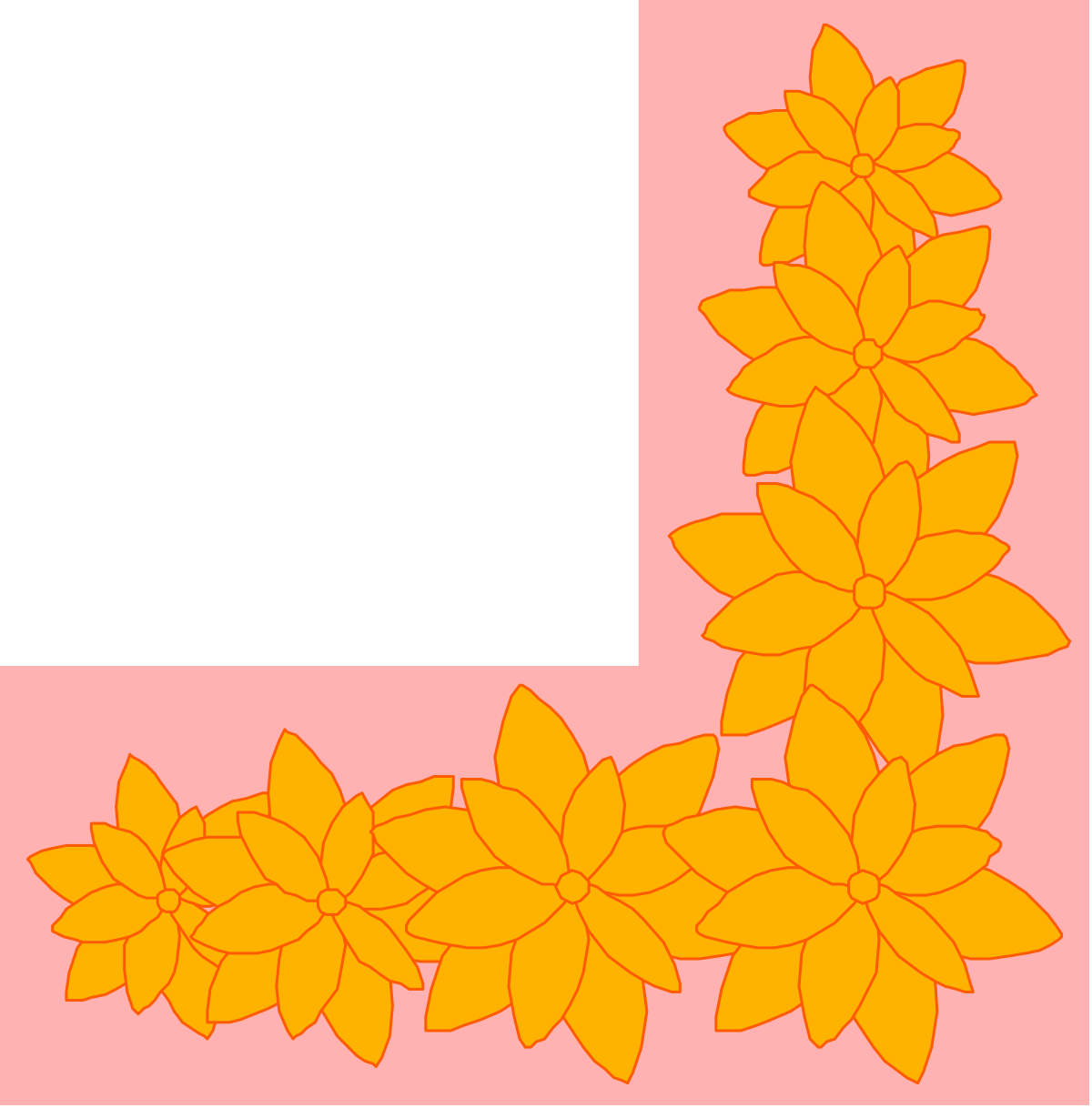 Vibrant Yellow Flower Border Clipart for Creative Designs