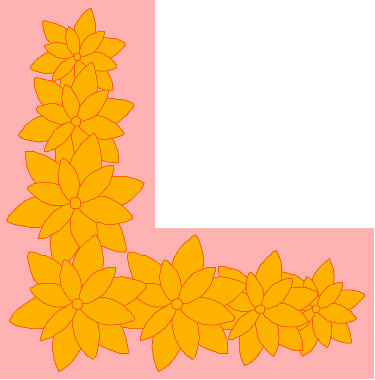 Yellow Flower Border Clipart - Elegant Floral Frames & Corners