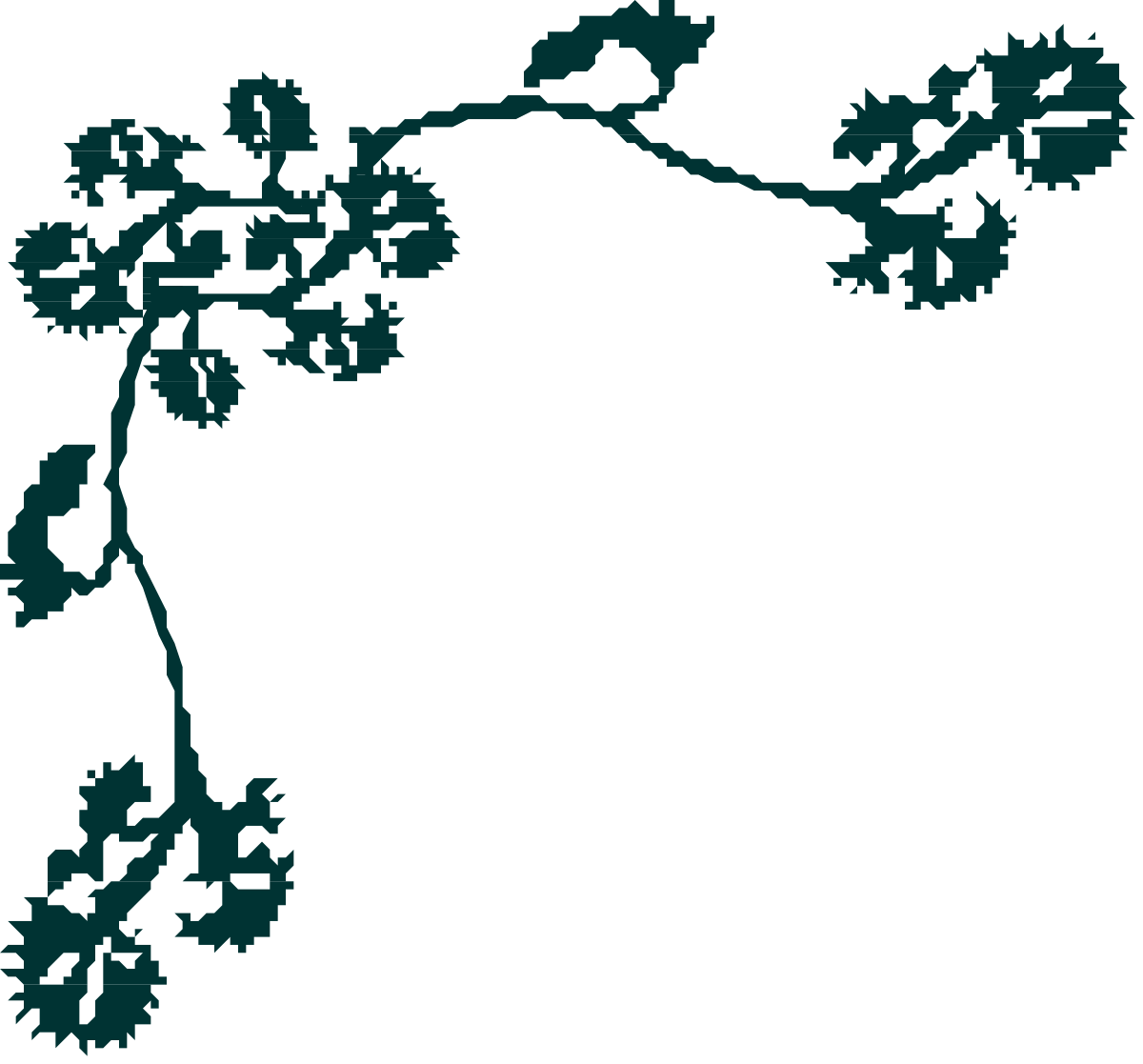 Black and White Tree Silhouette Clipart - Elegant Borders and Corners Design