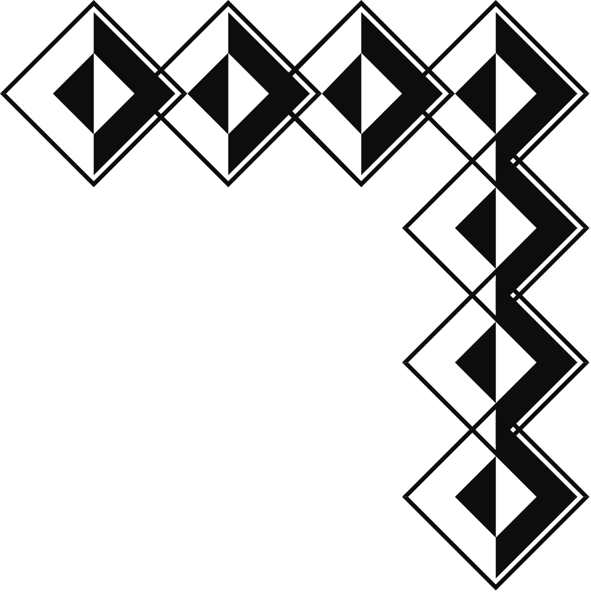 Black and White Square Pattern Clipart - Elegant Borders and Corners Design