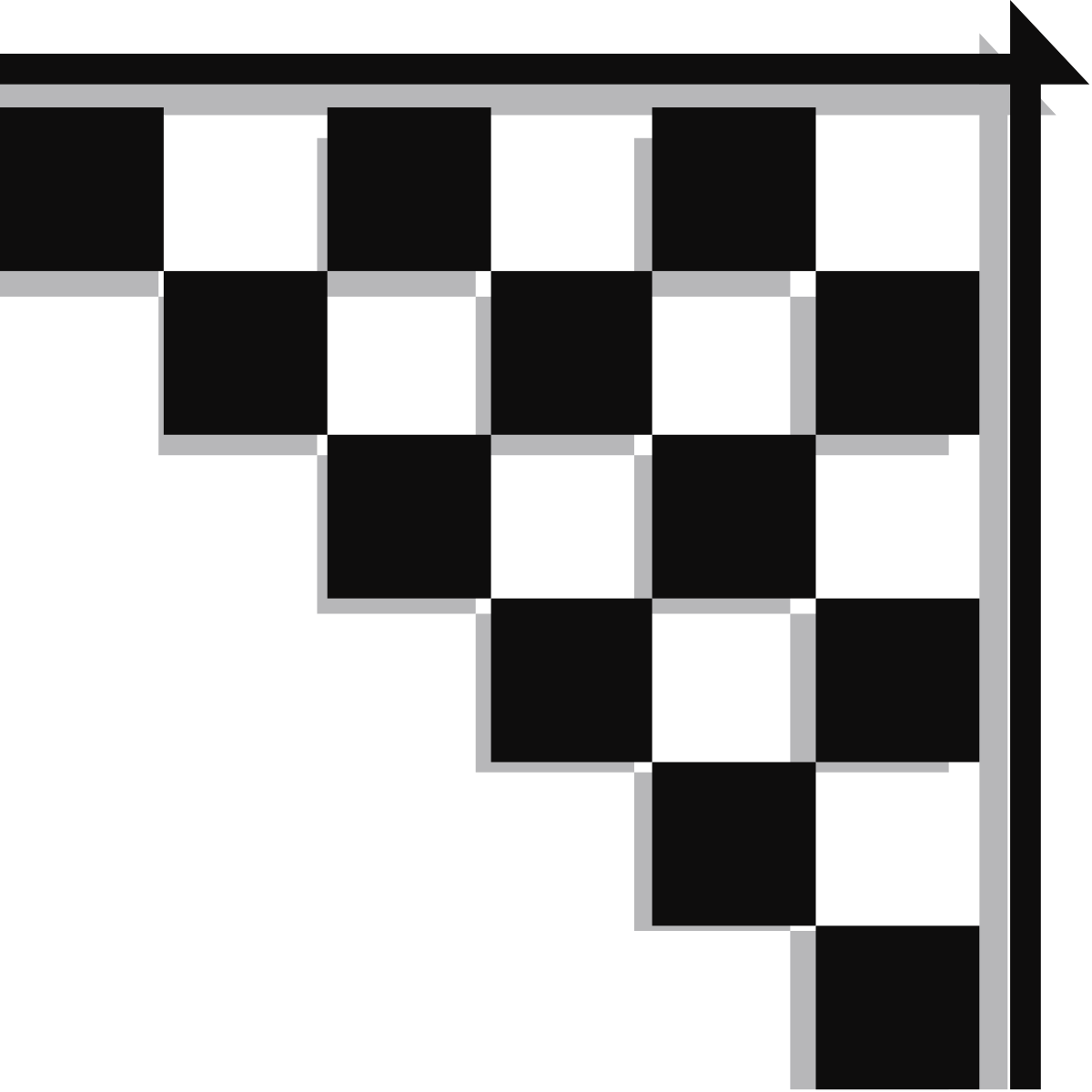 Black and White Checkerboard Corners - Stylish Clipart Design