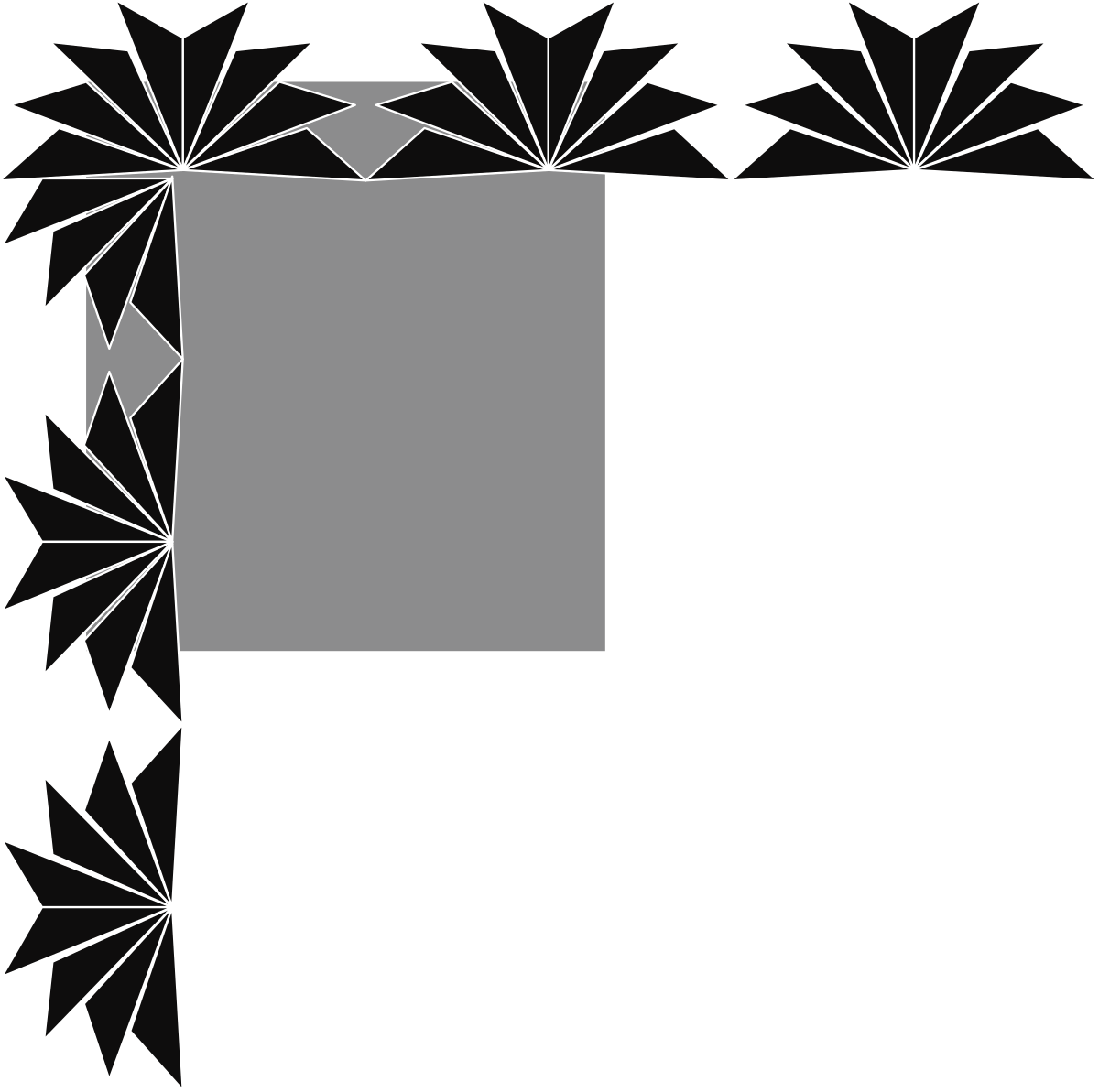 Square Frame Clipart with Black Background - Decorative Borders and Corners