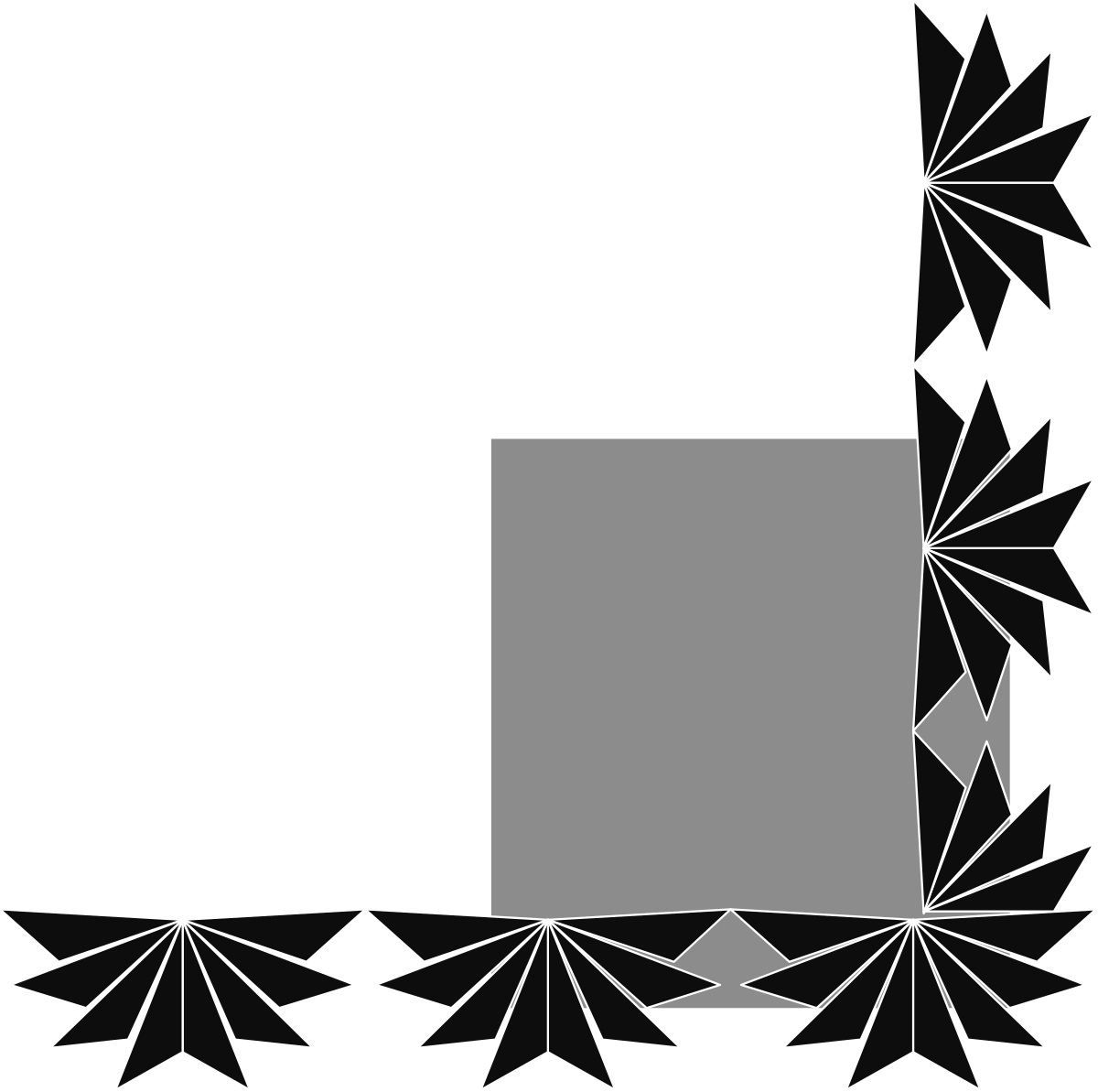 Geometric Frame Clipart - Black and White Square Borders and Corners Design
