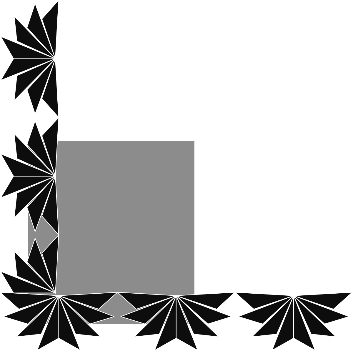 Geometric Corner Borders - Black and White Clipart Design