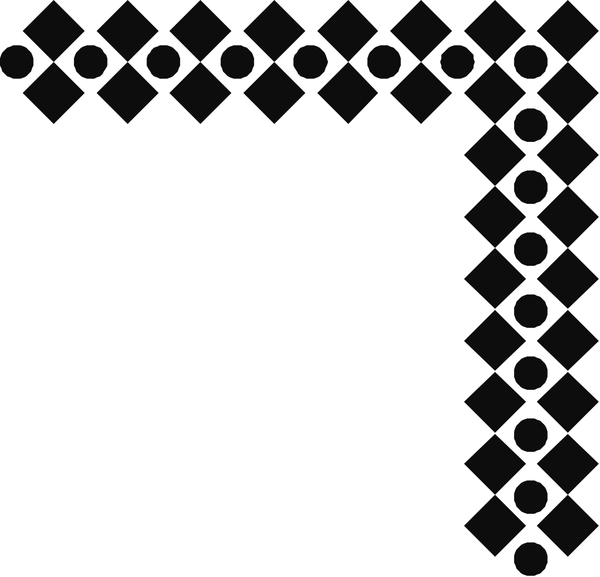 Black and White Square Pattern Clipart for Borders and Corners