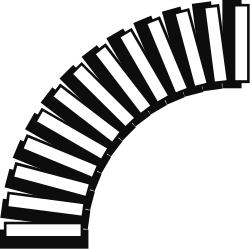 Black and White Piano Instrument Clipart with Elegant Borders and Corners