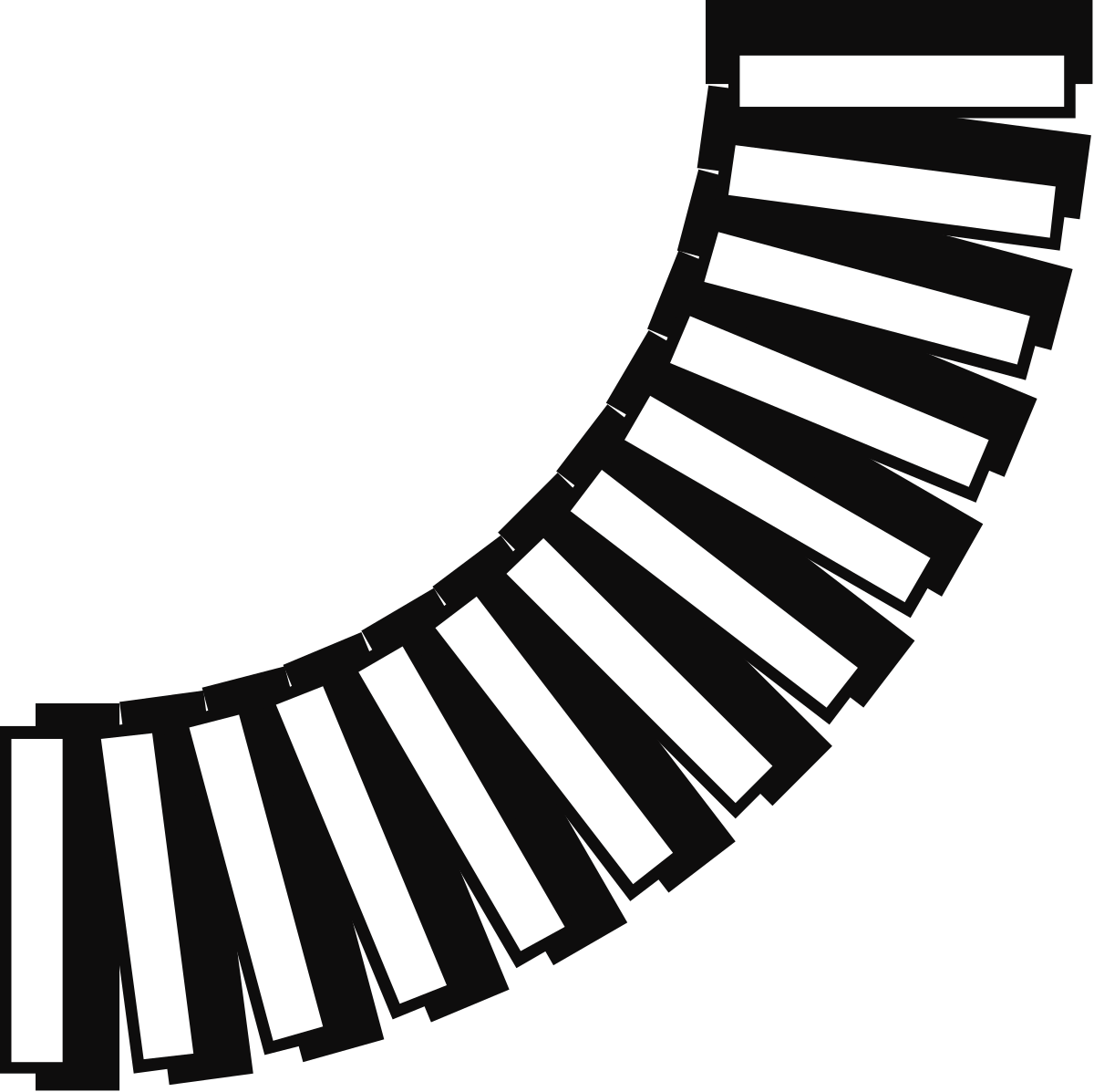 Elegant Black and White Piano Keyboard Clipart - Borders and Corners