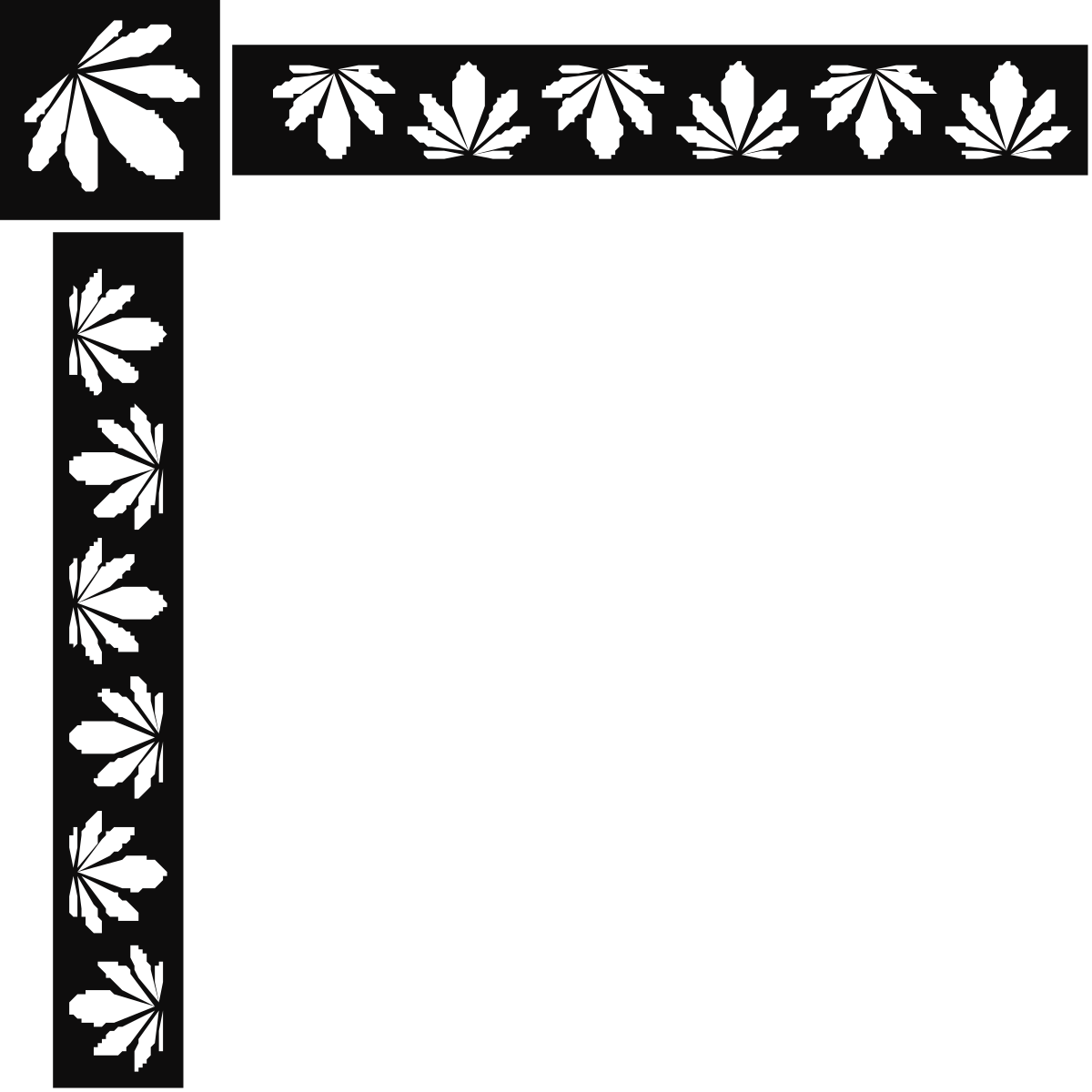 Beautiful Floral Corner Borders Clipart - Vibrant Square Frame Design