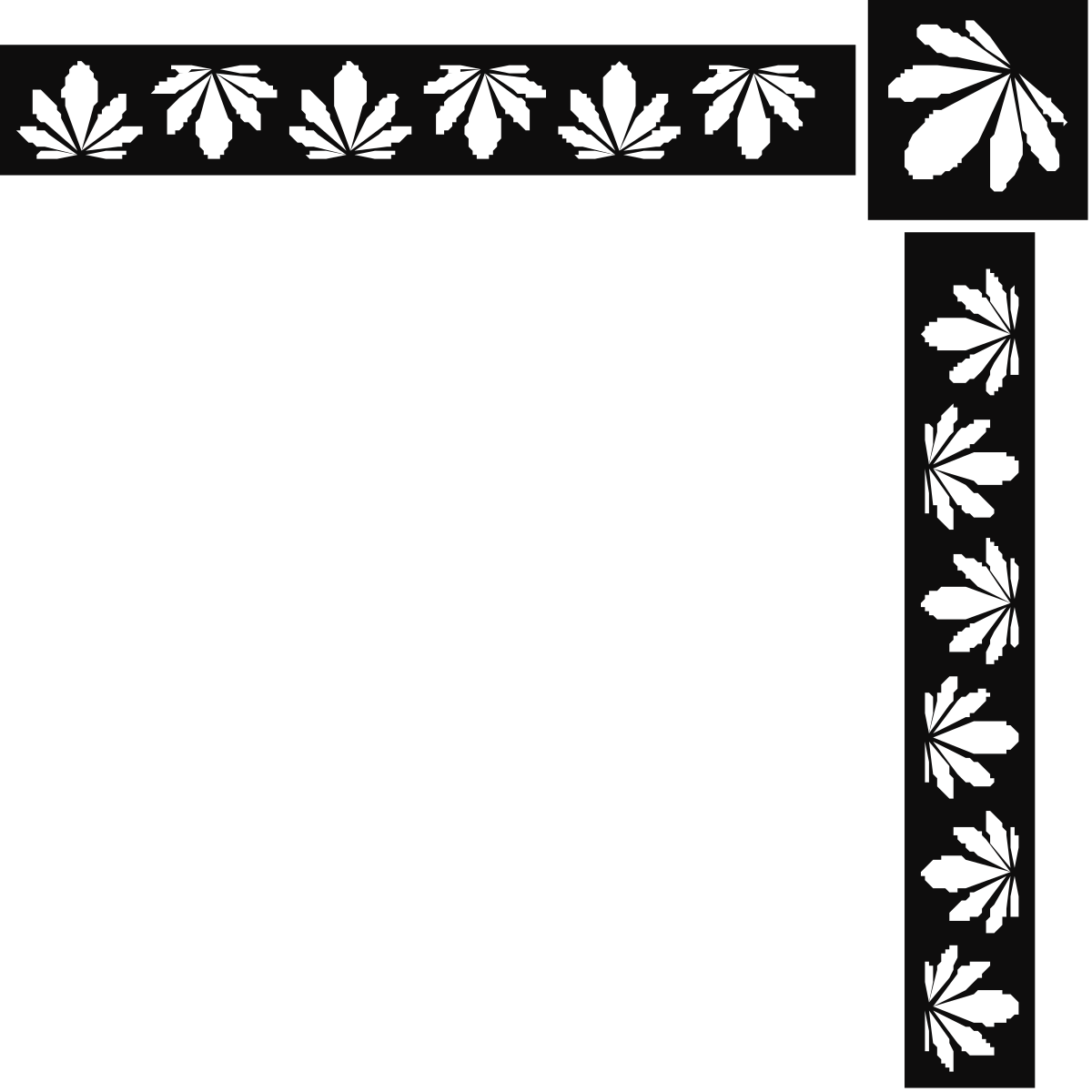 Floral Square Frame with Leaves and Flowers Clipart for Creative Designs