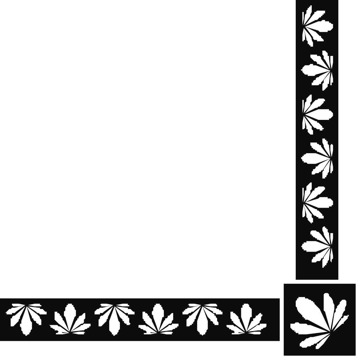 Elegant Leaf Frame: Square Borders and Corners Clipart