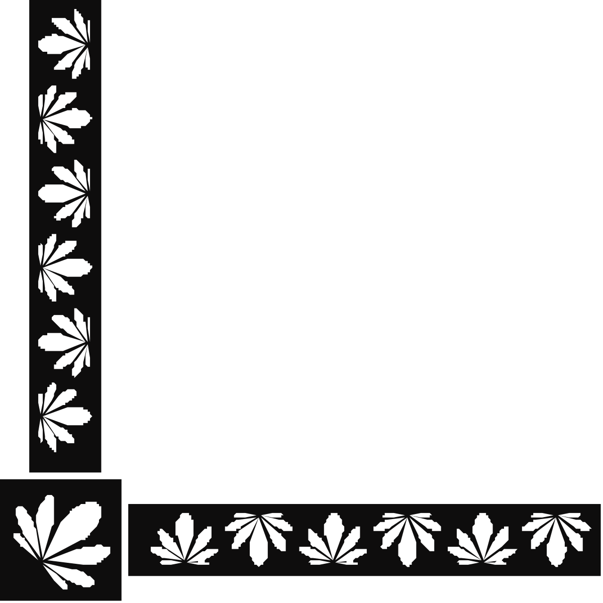 Flower and Leaf Square Frame Clipart - Perfect for Borders and Corners