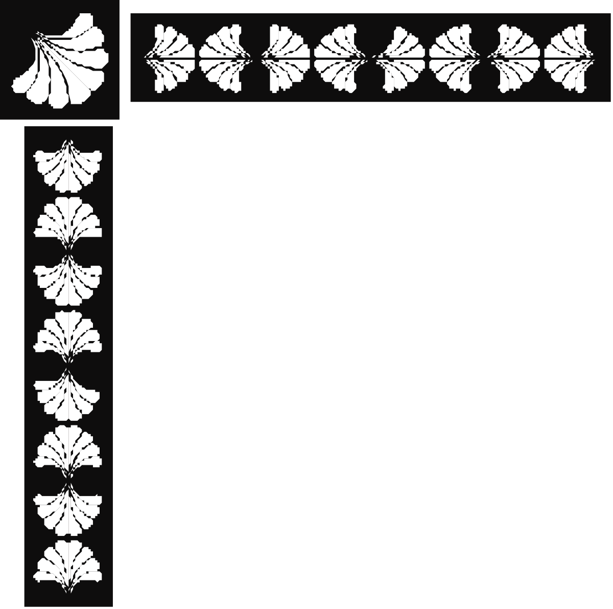 Black and White Leaf Frame Clipart - Elegant Borders and Corners