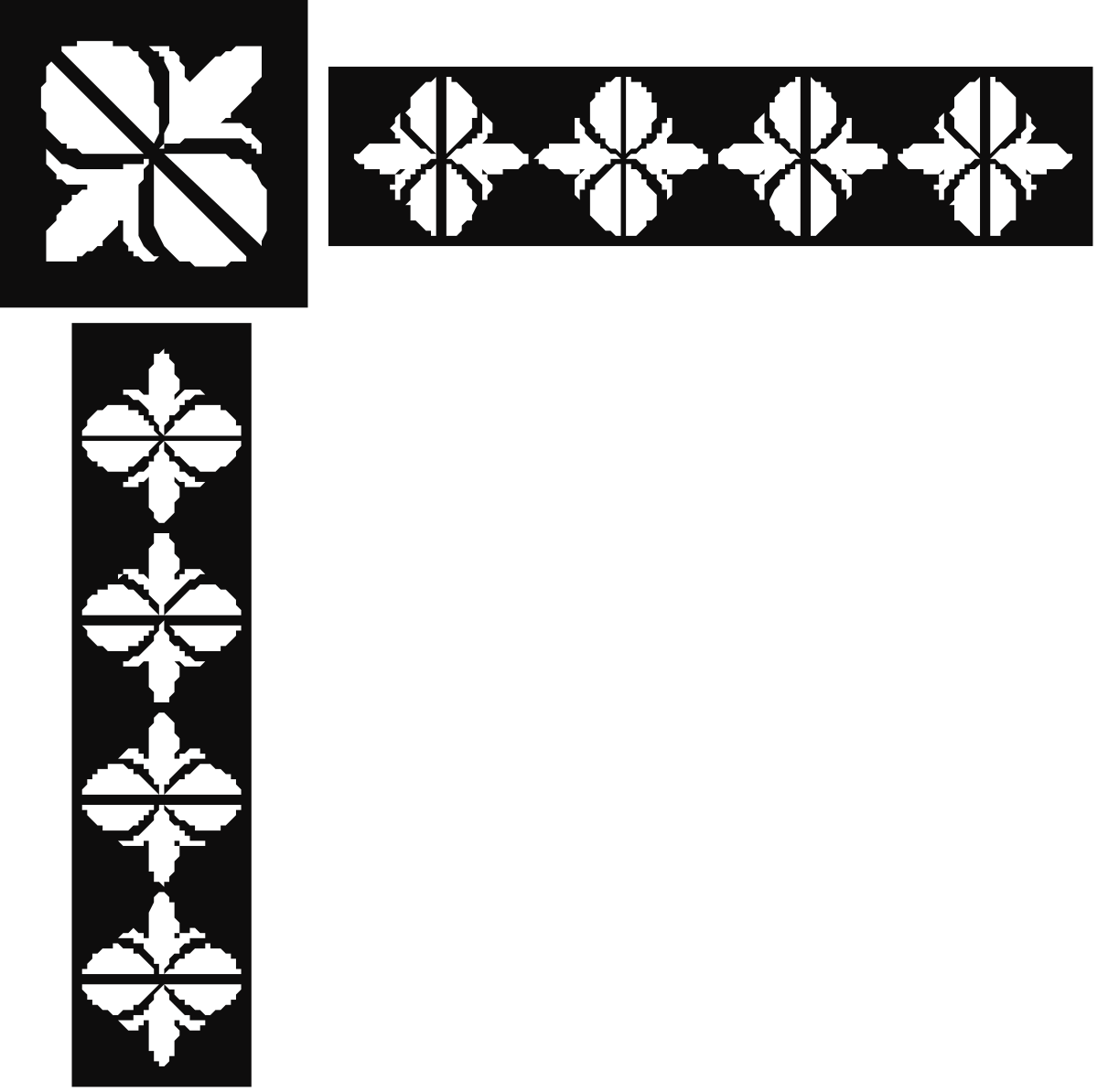 Borders and Corners Clipart: Unique Cross Design with Four Central Crosses