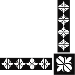 Black and White Floral Borders and Corners Clipart Design
