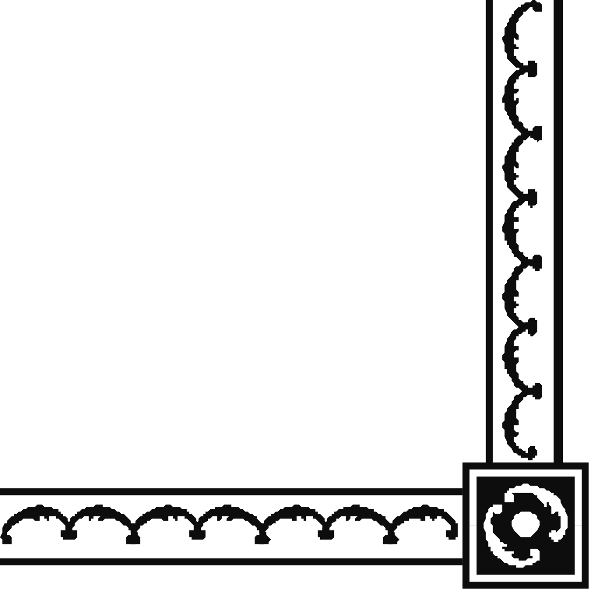 Square Frame Clipart with Decorative Borders and Corners