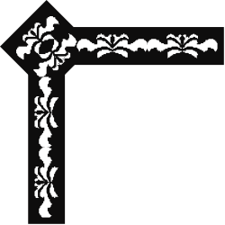 Floral Design Black and White Frame - Elegant Borders and Corners Clipart