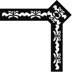 Elegant Floral Design Black and White Frame Clipart